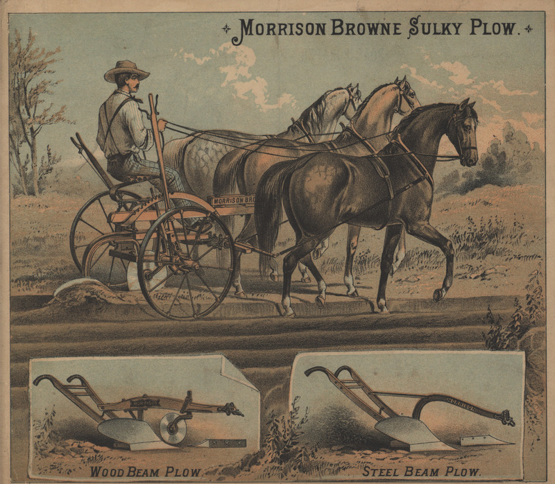 Morrison Manufacturing Company Brown Sulky Plow advertisement card