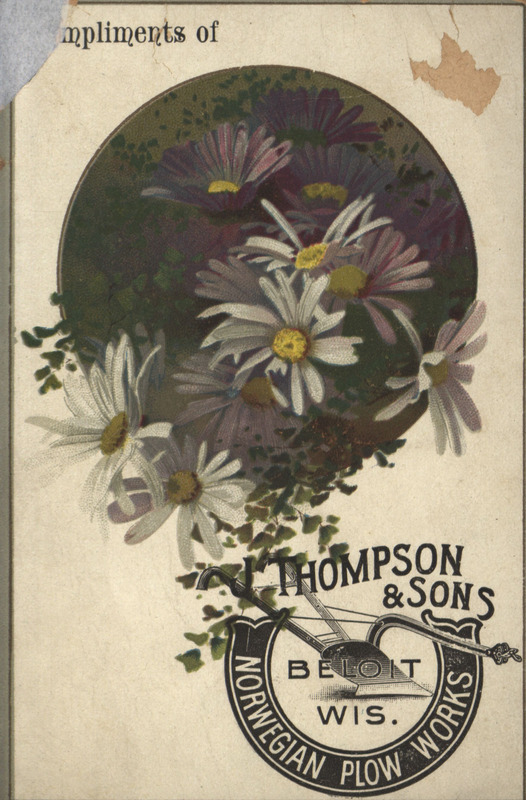 Illustrated advertisement for Thompson and Sons Norwegian Plow Works.
