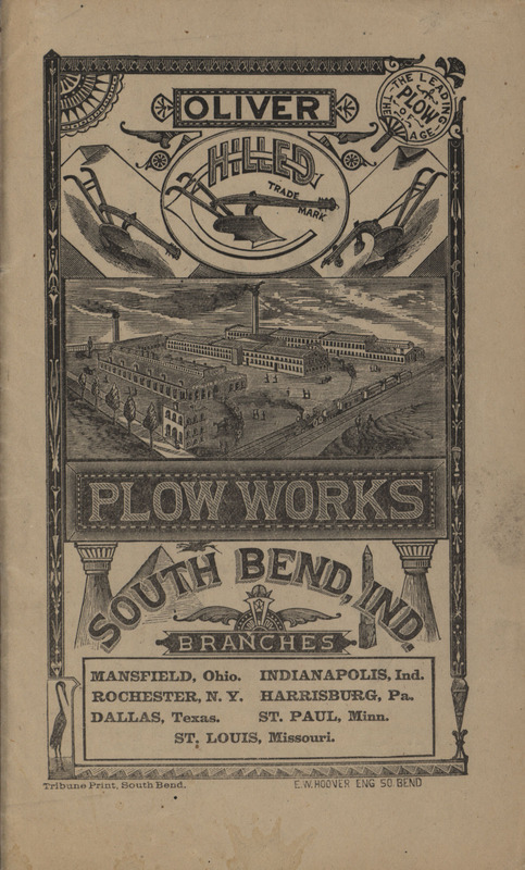 Illustrated catalog advertising products manufactured by Oliver Chilled Plow Works.
