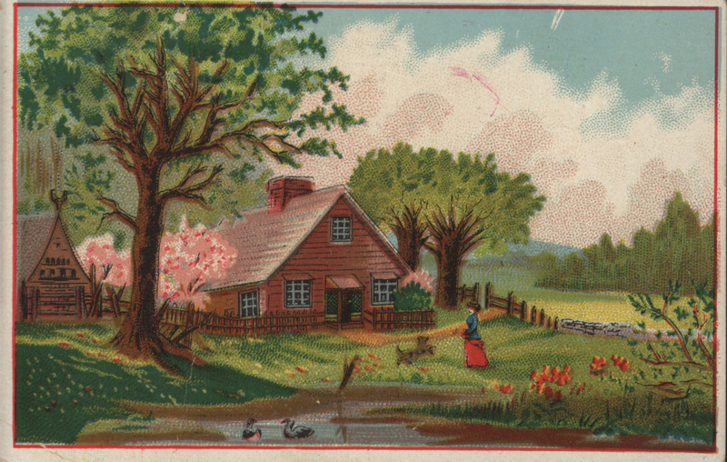 Illustrated card advertising Oliver Chilled Plow Works.