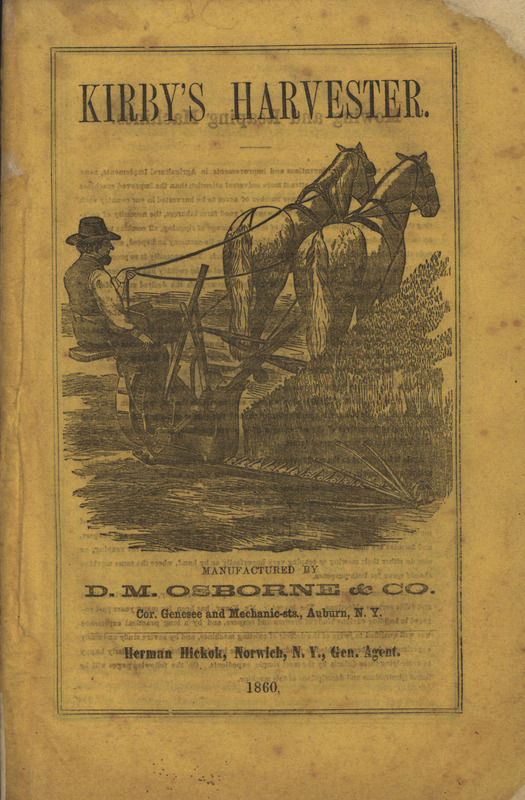 Illustrated operation manual for the Kirby's Harvester manufactured by D.M. Osborne and Company.