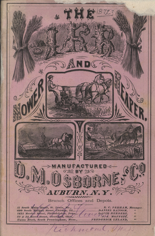 Illustrated catalog advertising machines made by D.M. Osborne and Co.