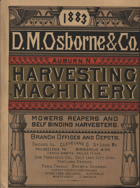 Illustrated catalog advertising the products manufactured by D.M. Osborne and Co.