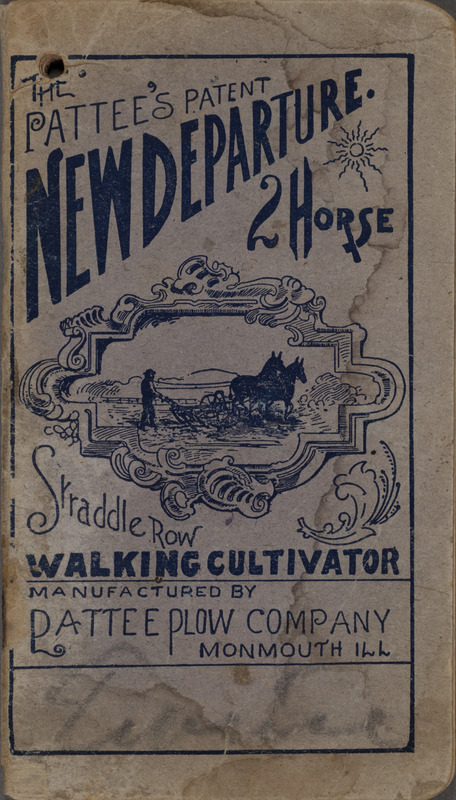 Illustrated annual catalog advertising the products manufactured by the Pattee Plow Company.