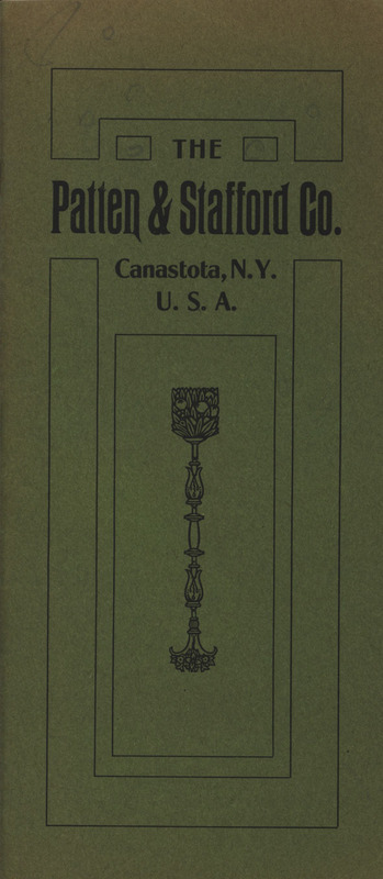 Illustrated catalog describing the New York Champion Rakes and Spring Tooth Lever Harrows offered by Patten and Stafford Company.