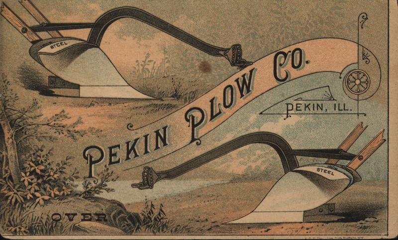 Illustrated card advertising the Pekin Plow Company.