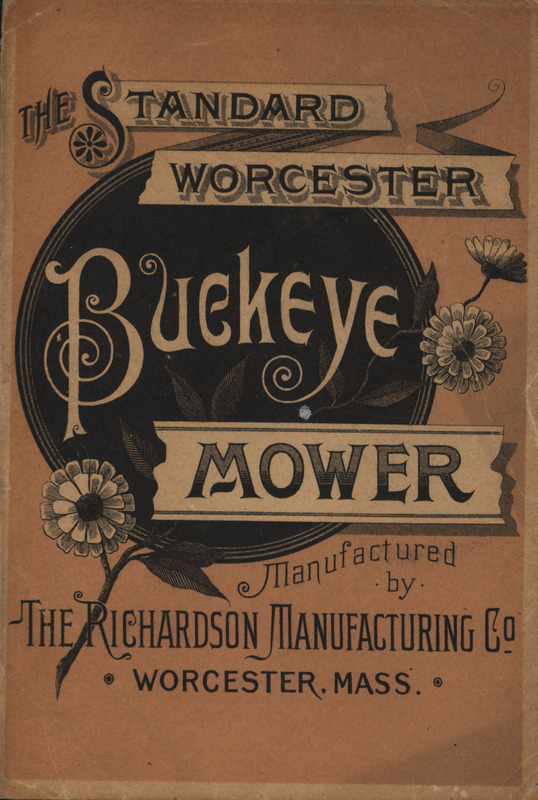 Illustrated booklet advertising the "Buckeye Mower" produced by Richardson Manufacturing Company.