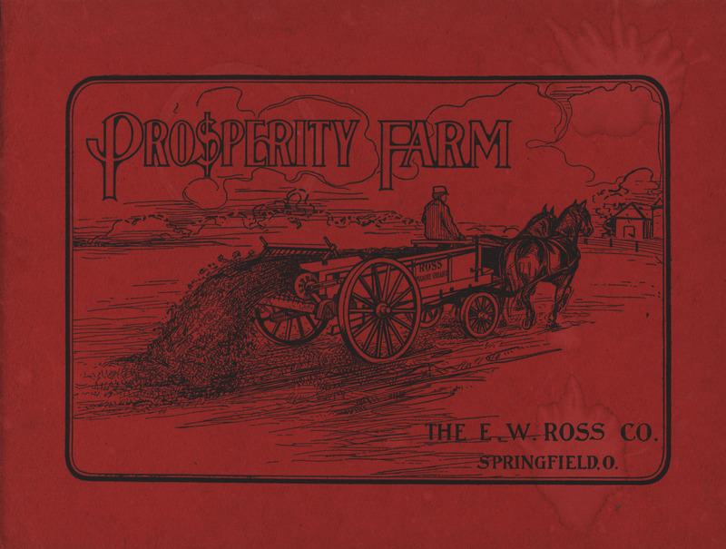 Illustrated catalog describing the Ross manure spreader offered by The E. W. Ross Company.