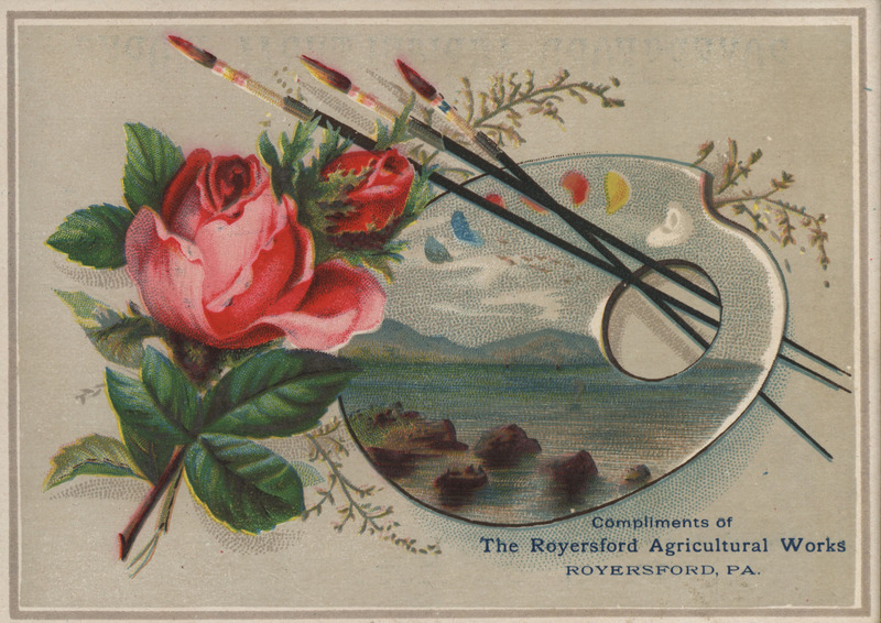 Illustrated card advertising products offered by Royersford Agricultural Works.