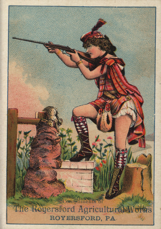 Illustrated card advertising advertising Royersford Agricultural Works.