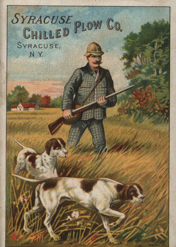 Illustrated card advertising products manufactured by the Syracuse Chilled Plow Company.