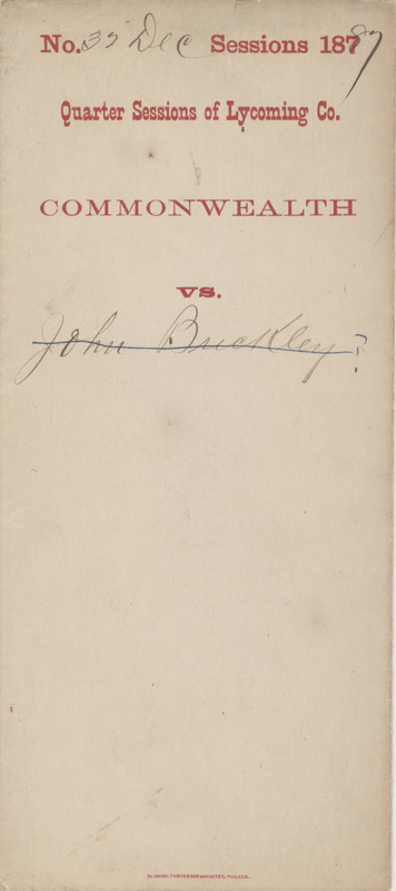 Court session notes for Lycoming County Commonwealth versus H. G. Brobet.