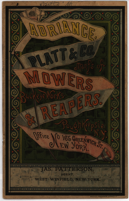 Catalog of products offered by Adriance, Platt and Company including illustrations and descriptions of features of their products.