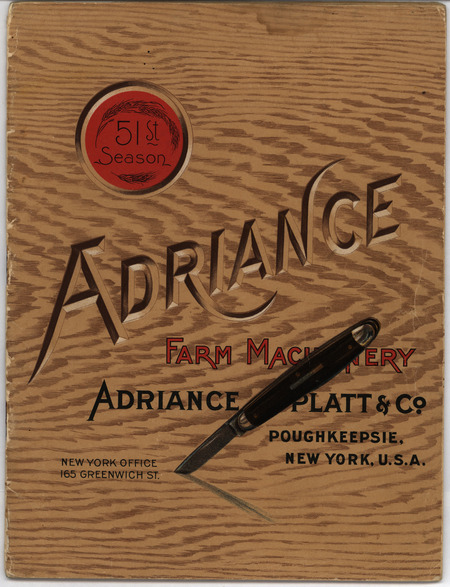 Catalog describing the products offered by Adriance, Platt and Company and their features with detailed illustrations.