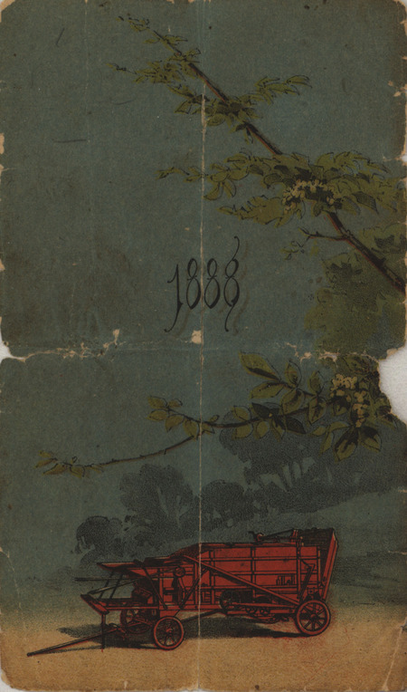 Catalog describing the threshing machinery and related products offered by J. I. Case Company in 1888, includes a price list.