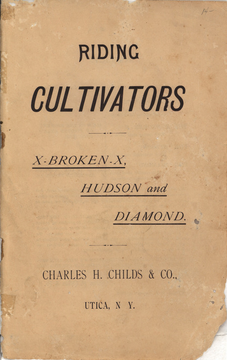 Catalog describing the riding cultivators offered by Charles H. Childs and Company in 1892, includes explanation of features.
