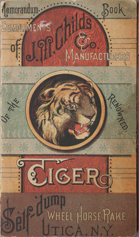 Memorandum book created for advertising purposes by J. M. Childs and Company in 1884.