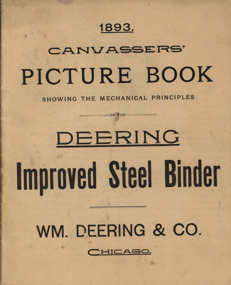 Illustrated catalog showing the parts and operations of the steel binder offered by WM. Deering and Company in 1893.