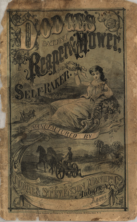 Illustrated catalog describing the reapers, mowers, self-rakes and other related products offered by the Dodge and Stevenson Manufacturing Company.