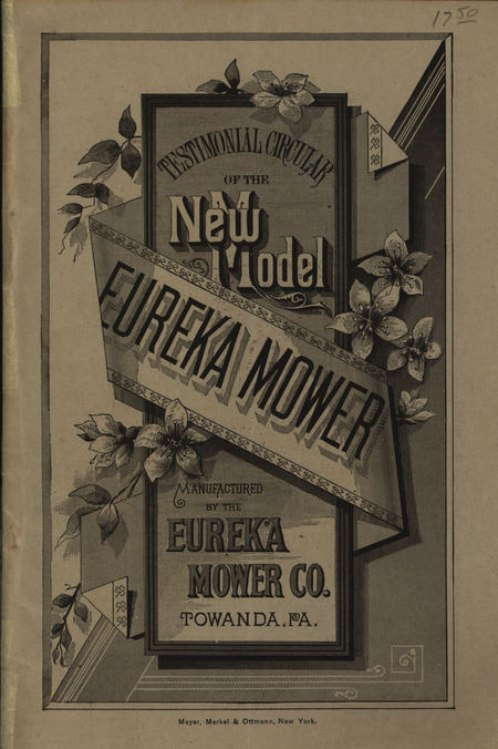 Catalog describing the products offered by Eureka Mower Company, including testimonials from farmers.