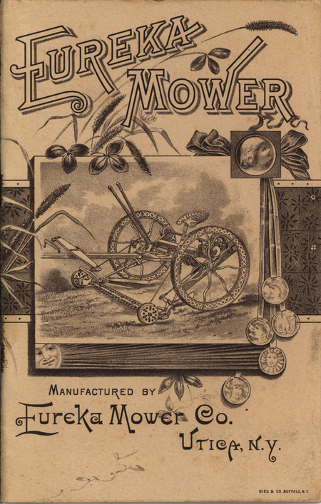 Illustrated catalog describing the agricultural implements and related products offered by Eureka Mower Company in 1890.