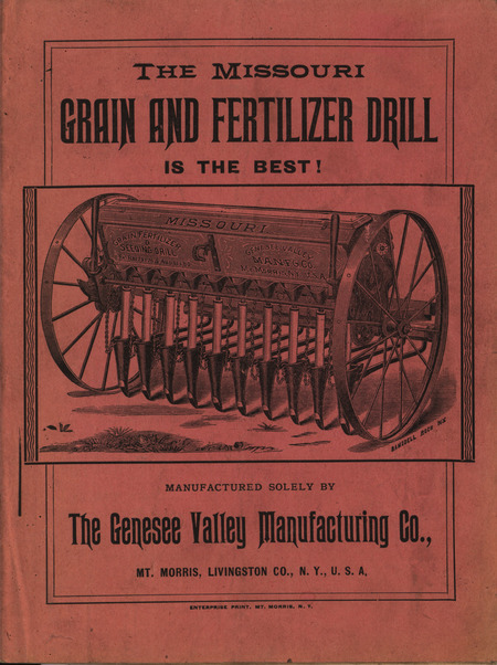 Illustrated catalog for the agricultural implements offered by the Genesee Valley Manufacturing Company in 1891.