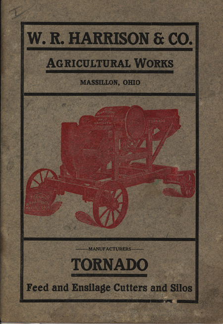 Illustrated catalog describing the agricultural implements offered by W. R. Harrison and Company in 1900.