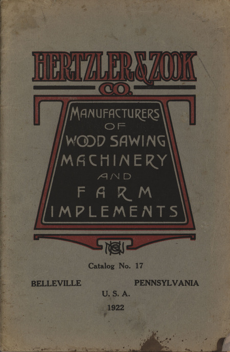 Illustrated catalog advertising the products manufactured by the Hertzler and Zook Company.