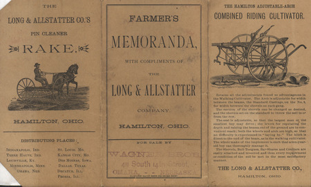 Annotated promotional notebook from the Long & Allstatter Company.