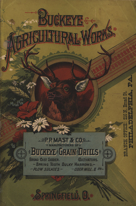 Illustrated catalog describing the Buckeye Agricultural Works product line offered by the P. P. Mast and Company in 1883.