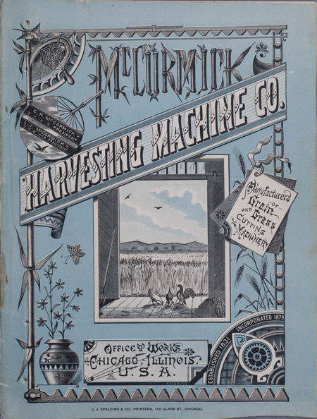 Illustrated catalog describing the agricultural implements offered by McCormick Harvesting Machine Company in 1880.