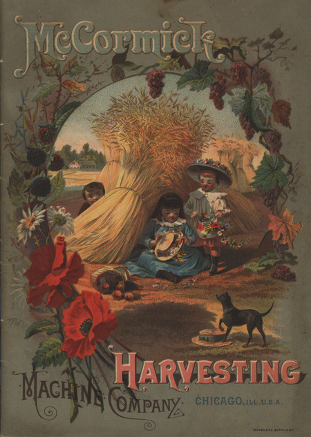 Illustrated catalog describing the agricultural implements offered by McCormick Harvesting Machine Company in 1885.