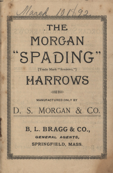 D. S. Morgan and Company The Morgan Spading Harrows catalog