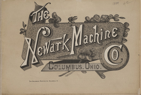 Illustrated catalog describing the agricultural implements offered by Newark Machine Company in 1889.