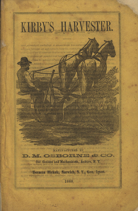 Illustrated operation manual for the Kirby's Harvester manufactured by D.M. Osborne and Company.