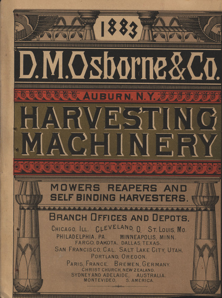 Illustrated catalog advertising the products manufactured by D.M. Osborne and Co.