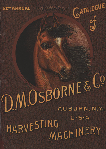 Illustrated 32nd annual catalog advertising products manufactured by D.M. Osborne and Co.