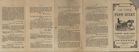Pamphlet advertising a plow manufactured by the Post, Sharp, and Company.