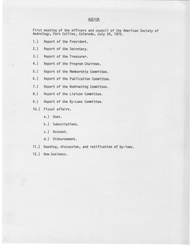 Includes correspondence, agenda, minutes, and a copy of the constitution and bylaws from the 1975 Annual Meeting.