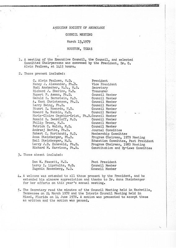 Contains agenda, minutes, reports, and correspondence.