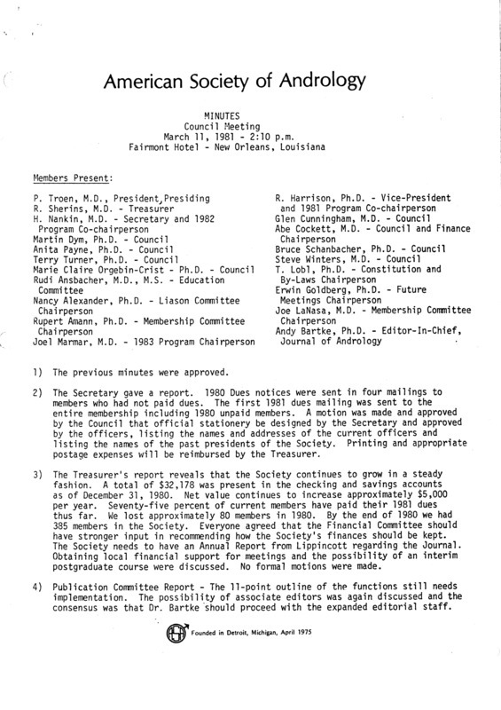 Contains minutes, reports, correspondence,reports, and constitution and by-laws proposed revisions.