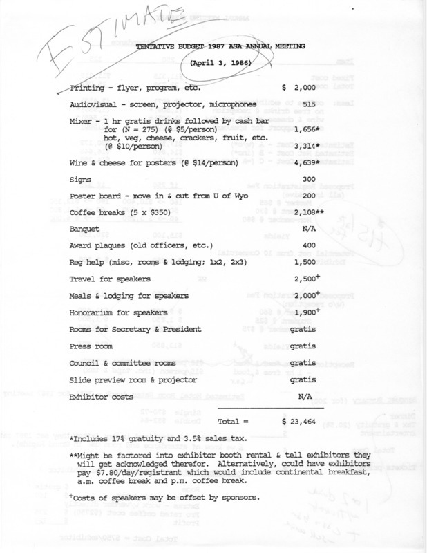 Contains a budget report and attendance lists.