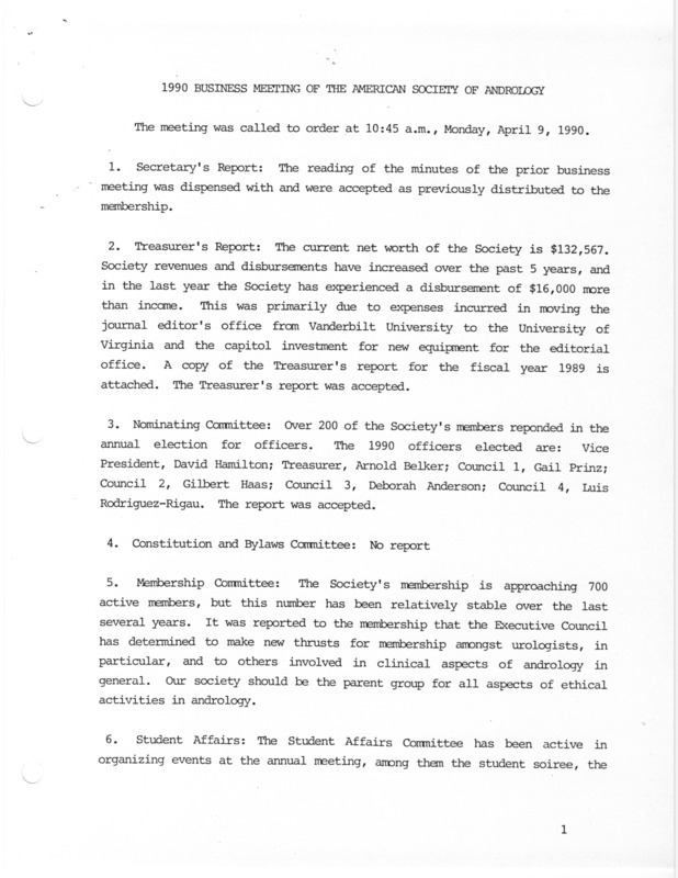 Includes officer and committee reports, correspondence, an agreement with Lippincott Company, and minutes. Also includes secretary's reports from previous annual meetings (1984-1986).