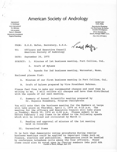 Contains minutes from the July 24, 1975 business meeting.