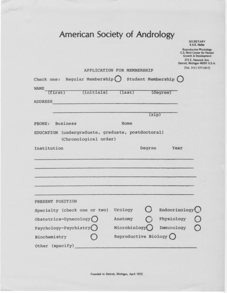 Includes membership application forms, minutes, correspondence, and newsletters for a meeting in 1976.