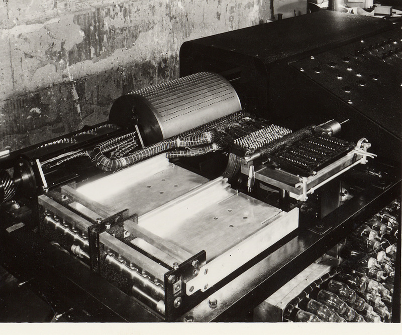 A side view of the Atanasoff-Berry Computer. The computer contained 280 vacuum tubes and 31 thyratrons.