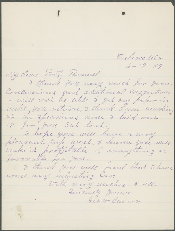 George W. Carver letter to L. H. Pammel, June 19, 1899