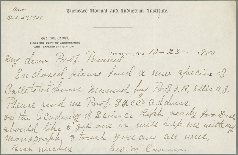 George W. Carver letter to L. H. Pammel, October 23, 1900