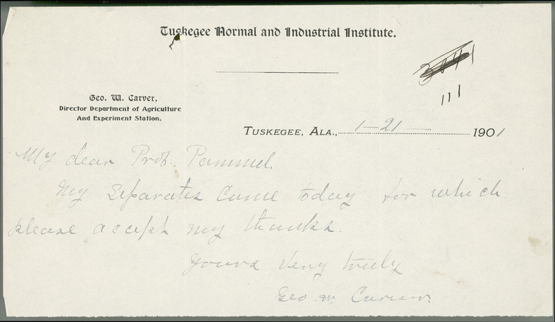 George W. Carver letter to L. H. Pammel, January 21, 1901