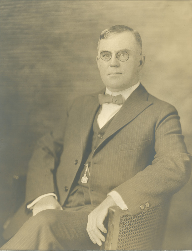 Portrait of Henry C. Wallace, one of George Washington Carver's professors. Henry C. Wallace graduated in 1892 from Iowa State, a degree that was begun in 1885 and then interrupted by a career in farming. He was hired as an Assistant Professor in Dairying after completing his studies. While on the faculty, he started a publication, The Farm and Dairy, which was moved to Des Moines in 1896 and renamed Wallace's Farmer. Wallace left teaching to work on the magazine, which was edited by his father. He took over editorship upon his father's death in 1916. He was called to be President Warren G. Harding's Secretary of Agriculture in 1921, a position held until his death in 1924. Neg. # 031565.